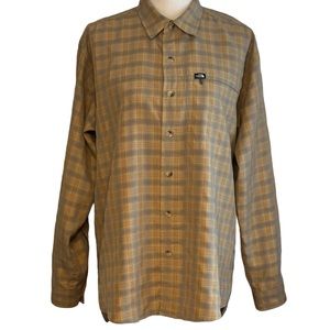 The North Face Mens Med Plaid Button Front Hiking Expedition Button Front Shirt